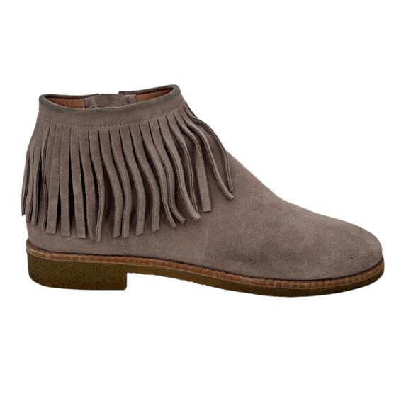 Kate Spade Betsie Fringe Boots Women's SZ 7.5 Gray Boho Folk Western Coachella - Picture 1 of 9